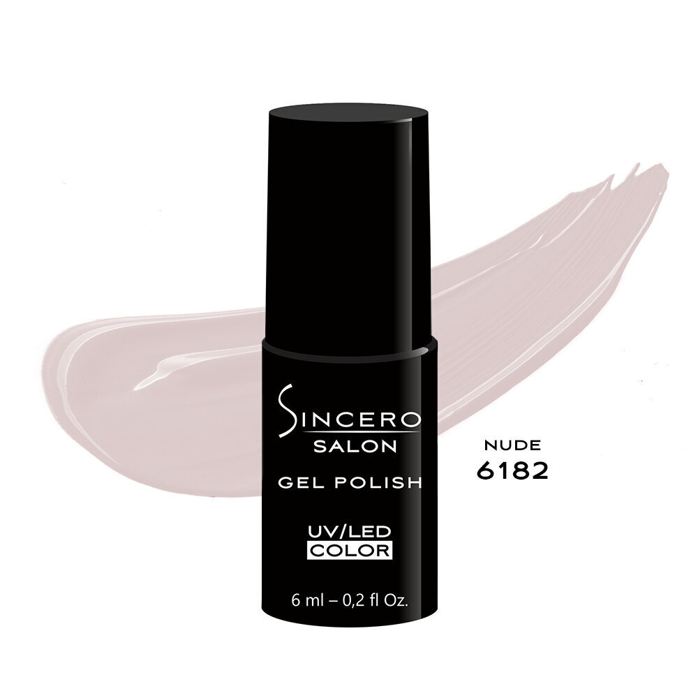 Gēla nagu laka "Sincero Salon", 6 ml, NUDE, 6182 cena un informācija | Nagu lakas, stiprinātāji | 220.lv