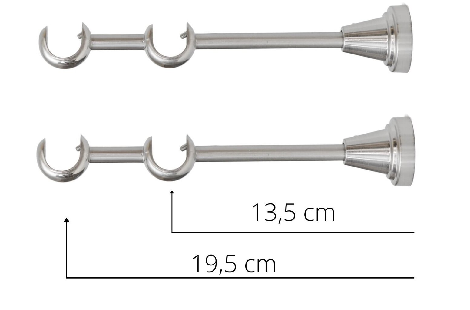 Dubultā karnīze metāla 19 mm + 19 mm OLIMP, 250 cm, matēts hroms цена и информация | Aizkaru stangas, karnīzes | 220.lv