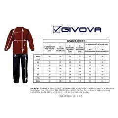 Спортивный костюм мужской Givova Tuta Visa TR018 1003, черный цена и информация | Givova Одежда, обувь и аксессуары | 220.lv