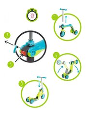 Velosipēds un skrejritenis vienā Smoby, zilā krāsā цена и информация | Самокаты | 220.lv