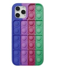 Hallo POP IT pretstresa silikona maciņš priekš Apple iPhone 12 / 12 Pro Violets-zaļš цена и информация | Чехлы для телефонов | 220.lv