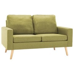 vidaXL divvietīgs dīvāns, zaļš audums цена и информация | Диваны | 220.lv