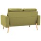 vidaXL divvietīgs dīvāns, zaļš audums cena un informācija | Dīvāni | 220.lv