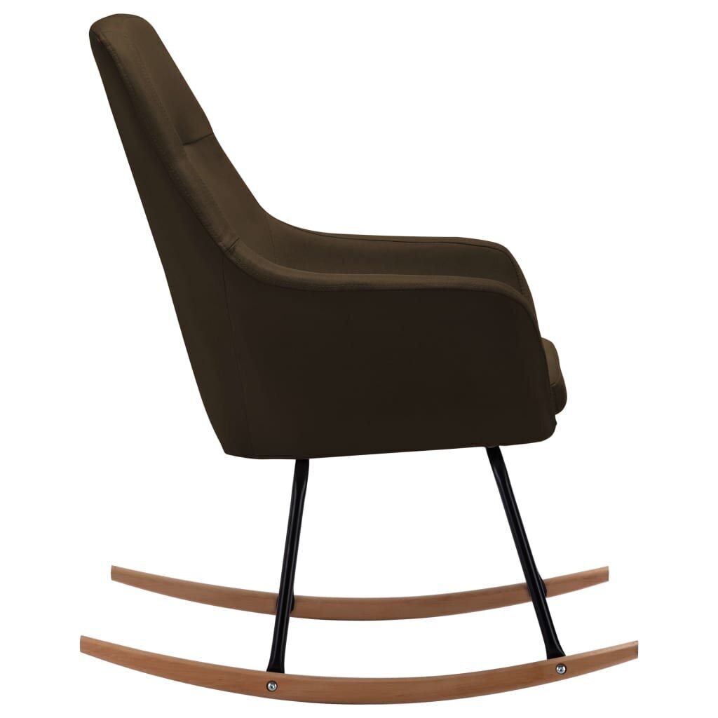 vidaXL šūpuļkrēsls, brūns audums cena un informācija | Atpūtas krēsli | 220.lv