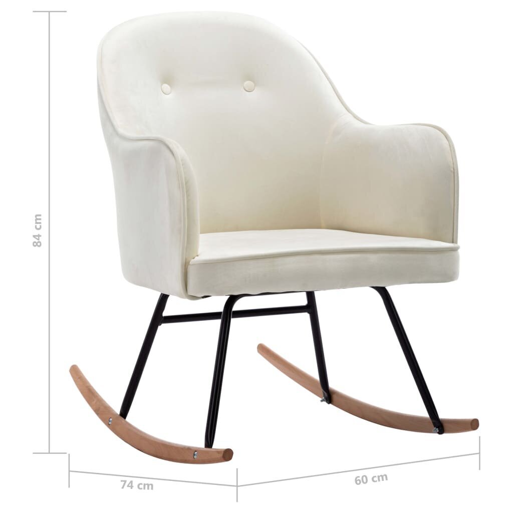 vidaXL šūpuļkrēsls, krēmbalts samts cena un informācija | Atpūtas krēsli | 220.lv