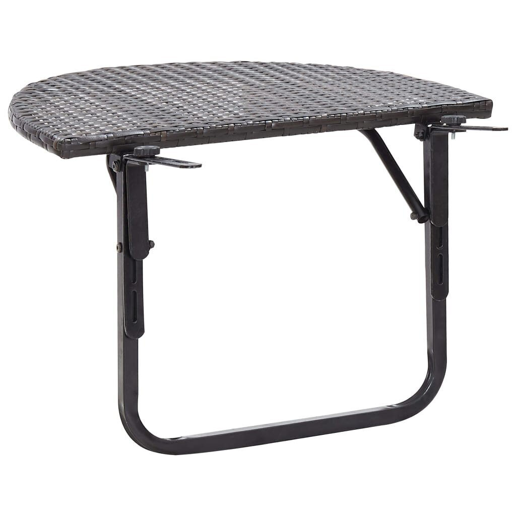 vidaXL balkona galds, brūns, 60x60x50 cm, PE rotangpalma цена и информация | Dārza galdi | 220.lv