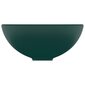 vidaXL izlietne, apaļa, 32,5x14 cm, matēta tumši zaļa keramika цена и информация | Izlietnes | 220.lv