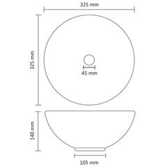 Роскошный умывальник vidaXL, матовый зеленый, 32,5x14 см, керамика цена и информация | Для мойки | 220.lv