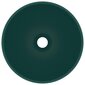 vidaXL izlietne, apaļa, 32,5x14 cm, matēta tumši zaļa keramika cena un informācija | Izlietnes | 220.lv