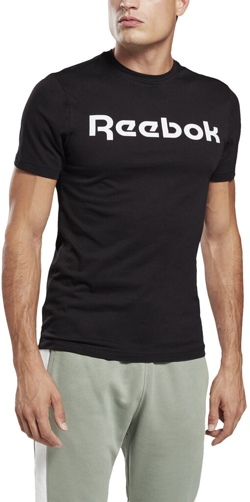 Reebok T-Krekli Gs Linear Re Black GJ0136/L цена и информация | Sporta apģērbs vīriešiem | 220.lv