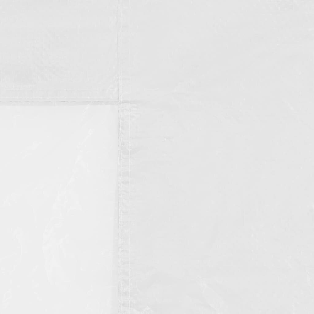 vidaXL dārza telts sānu sienas, 2 gab., ar logiem, PE, baltas cena un informācija | Dārza nojumes un lapenes | 220.lv