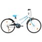 vidaXL bērnu velosipēds, 24 collas, zils ar baltu цена и информация | Velosipēdi | 220.lv