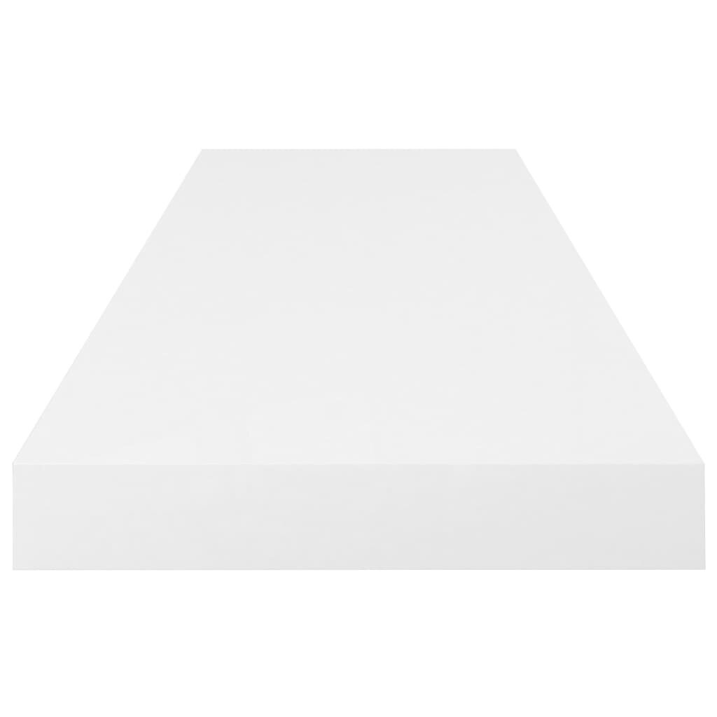 vidaXL sienas plaukti, 2 gab., spīdīgi balti, 80x23,5x3,8 cm, MDF cena un informācija | Plaukti | 220.lv