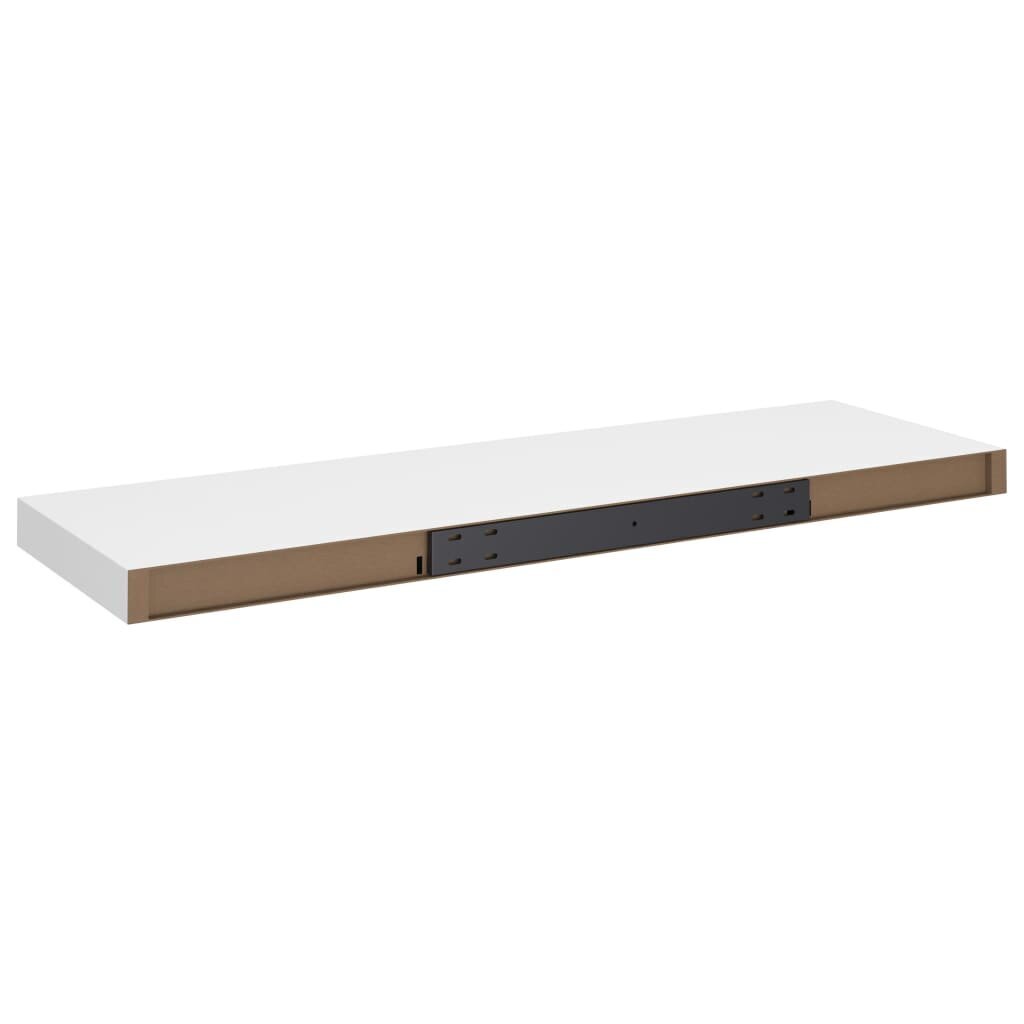 vidaXL sienas plaukti, 2 gab., balti, 80x23,5x3,8 cm, MDF cena un informācija | Plaukti | 220.lv