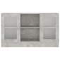 vidaXL vitrīna, betona pelēka, 120x30,5x70 cm, skaidu plāksne cena un informācija | Vitrīnas, bufetes | 220.lv