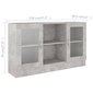 vidaXL vitrīna, betona pelēka, 120x30,5x70 cm, skaidu plāksne цена и информация | Vitrīnas, bufetes | 220.lv