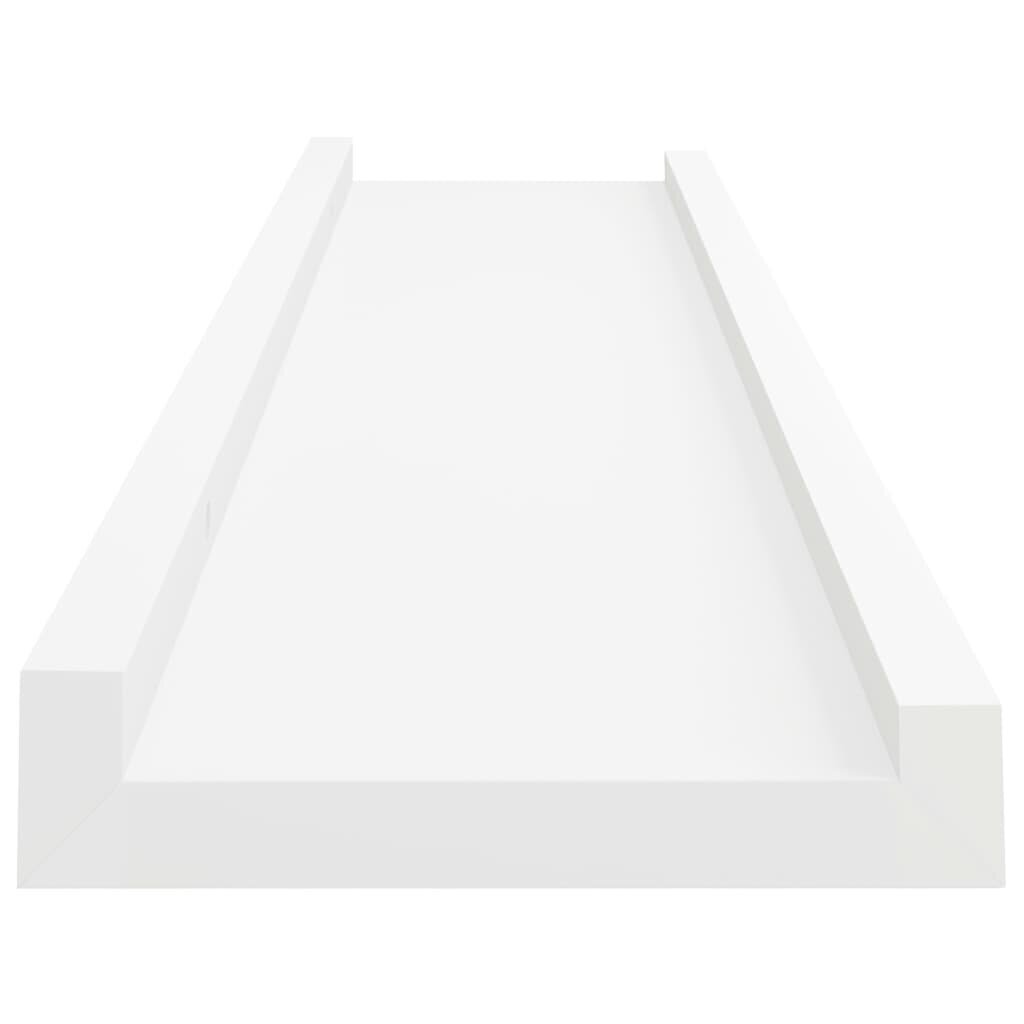 vidaXL sienas plaukti ar apmalēm, 2 gab., balti, 40x9x3 cm, MDF cena un informācija | Plaukti | 220.lv