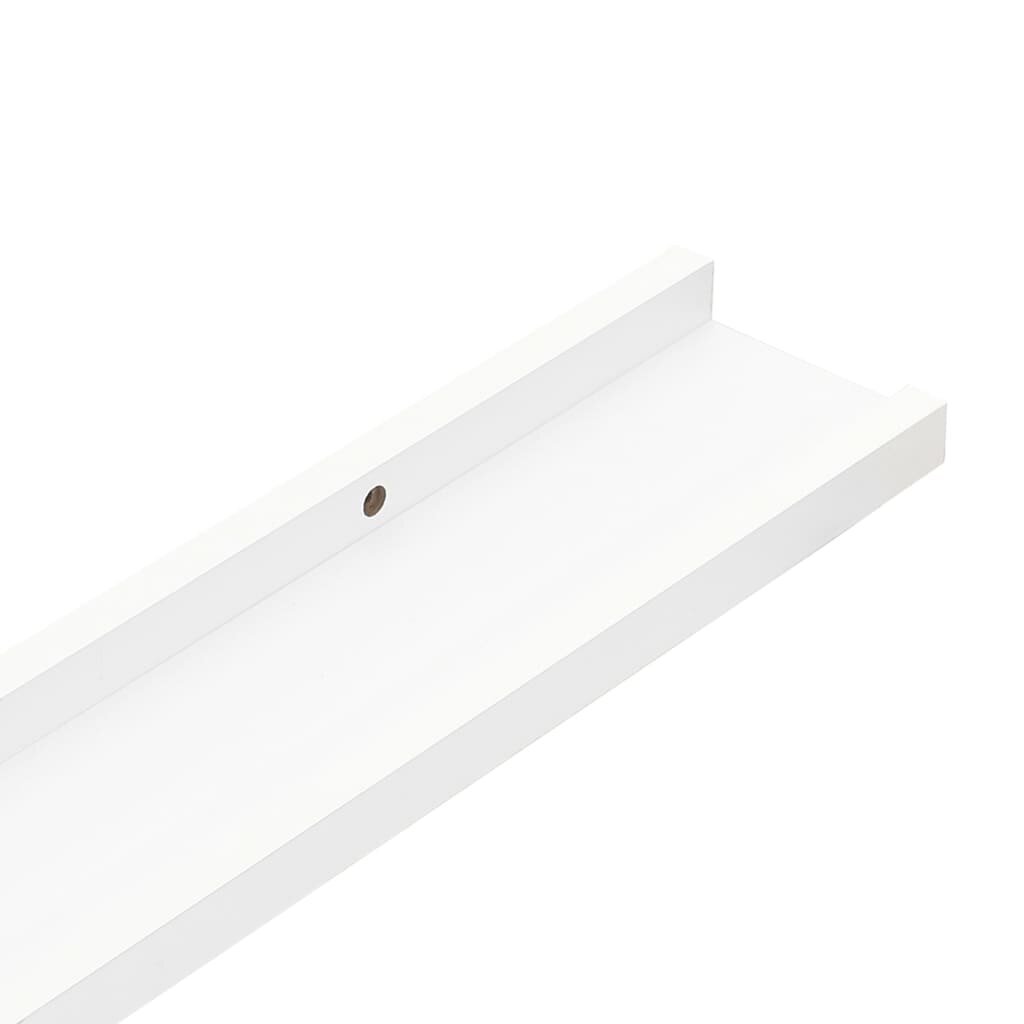 vidaXL sienas plaukti ar apmalēm, 2 gab., balti, 40x9x3 cm, MDF cena un informācija | Plaukti | 220.lv