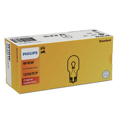 PHILIPS auto spuldze 12V W16W 16W W2.1x9.5d 1.gab. cena un informācija | Auto spuldzes | 220.lv