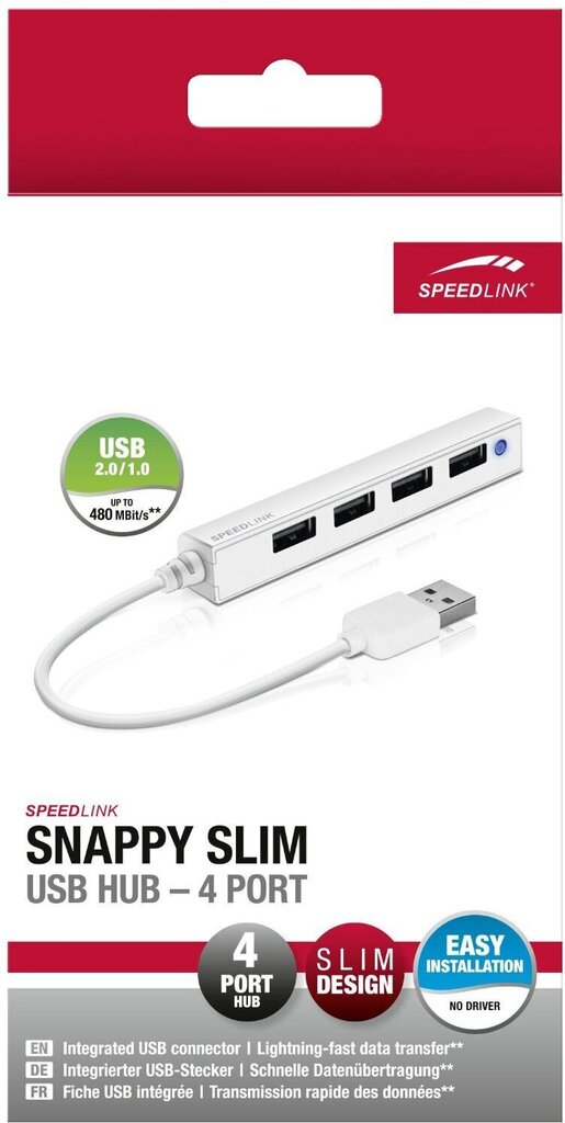 Speedlink Snappy Slim SL-140000-WE цена и информация | Adapteri un USB centrmezgli | 220.lv