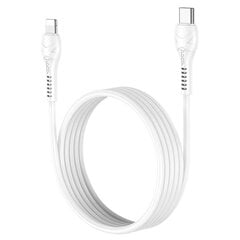 Vads Type C - Lightning PD -> Type-C (ātrās uzlādes) Hoco X55 1.0 m 3A 18W, lādēšanas datu kabelis USB-C -> fast charging Lightning for Apple iPhone, balts cena un informācija | Savienotājkabeļi | 220.lv