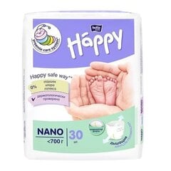 Подгузники Happy Nano (<700 г), 30 шт. цена и информация | Подгузники | 220.lv