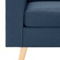 vidaXL trīsvietīgs dīvāns, zils audums cena un informācija | Dīvāni | 220.lv