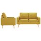 vidaXL divdaļīgs dīvānu komplekts, dzeltens audums cena un informācija | Dīvāni | 220.lv