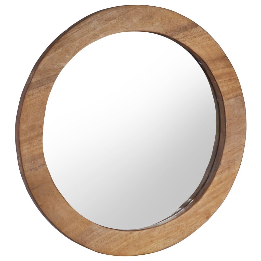 vidaXL sienas spogulis, 60 cm, apaļš, tīkkoks cena un informācija | Spoguļi | 220.lv
