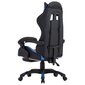 vidaXL biroja krēsls ar kāju balstu, zila un melna mākslīgā āda цена и информация | Biroja krēsli | 220.lv