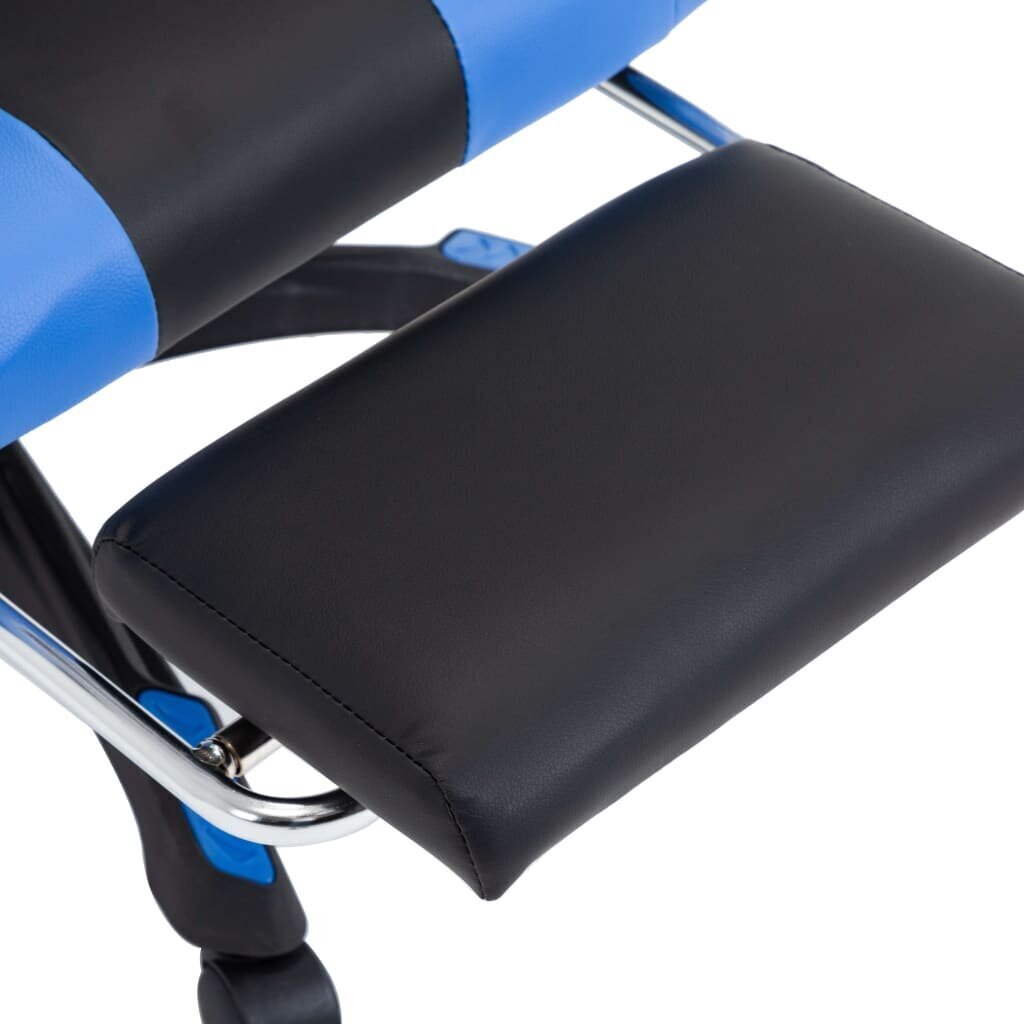 vidaXL biroja krēsls ar kāju balstu, zila un melna mākslīgā āda цена и информация | Biroja krēsli | 220.lv