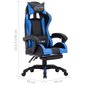 vidaXL biroja krēsls ar kāju balstu, zila un melna mākslīgā āda cena un informācija | Biroja krēsli | 220.lv
