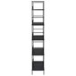 vidaXL 5-līmeņu grāmatplaukts, melns, 60x27,6x158,5 cm, skaidu plāksne cena un informācija | Plaukti | 220.lv
