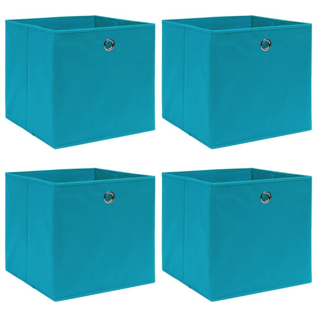 vidaXL uzglabāšanas kastes, 4 gab., 32x32x32 cm, zilgans audums цена и информация | Veļas grozi un mantu uzglabāšanas kastes | 220.lv