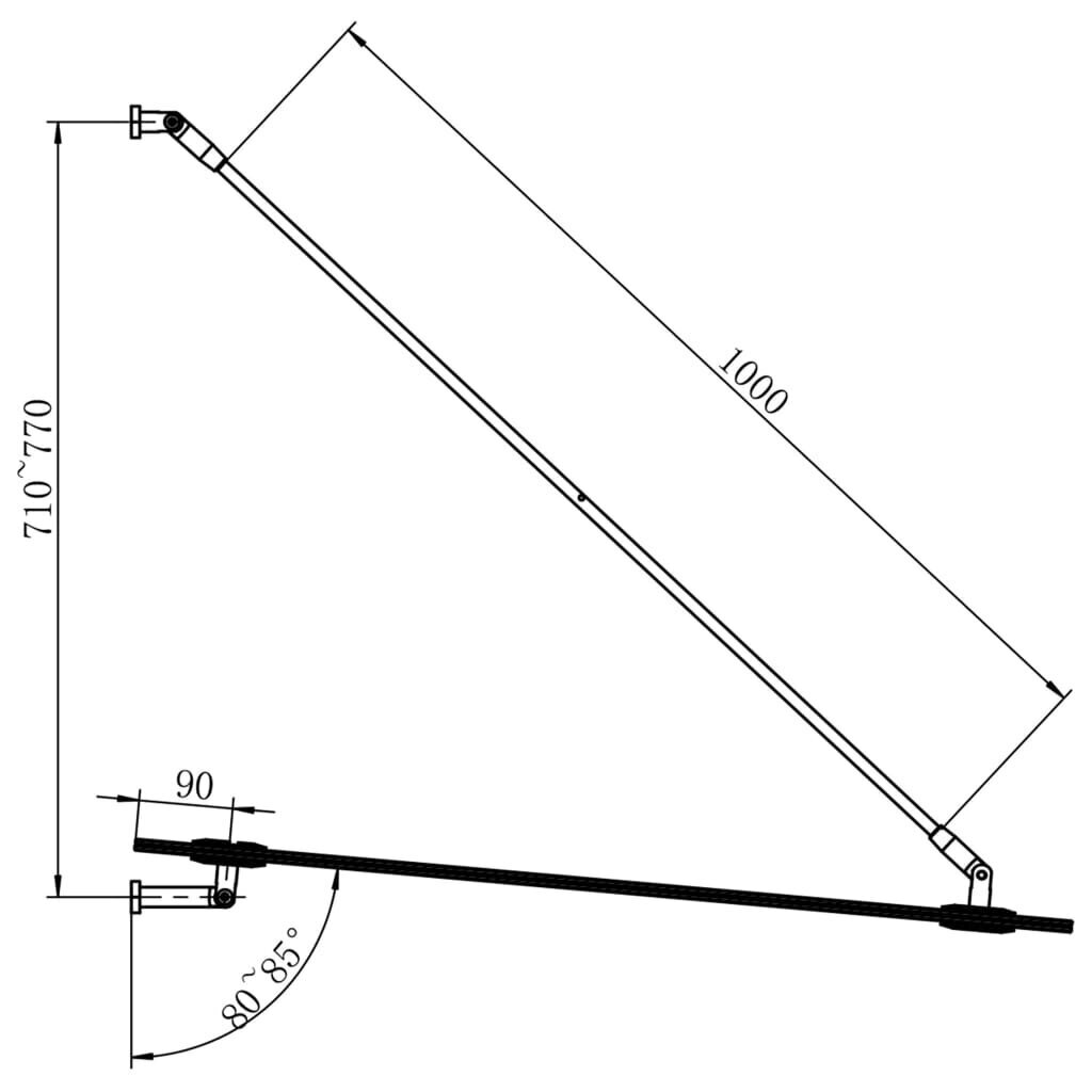 vidaXL VSG aizsargstikla jumtiņš durvīm, 90x75 cm, nerūsējošs tērauds cena un informācija | Durvju jumtiņi | 220.lv