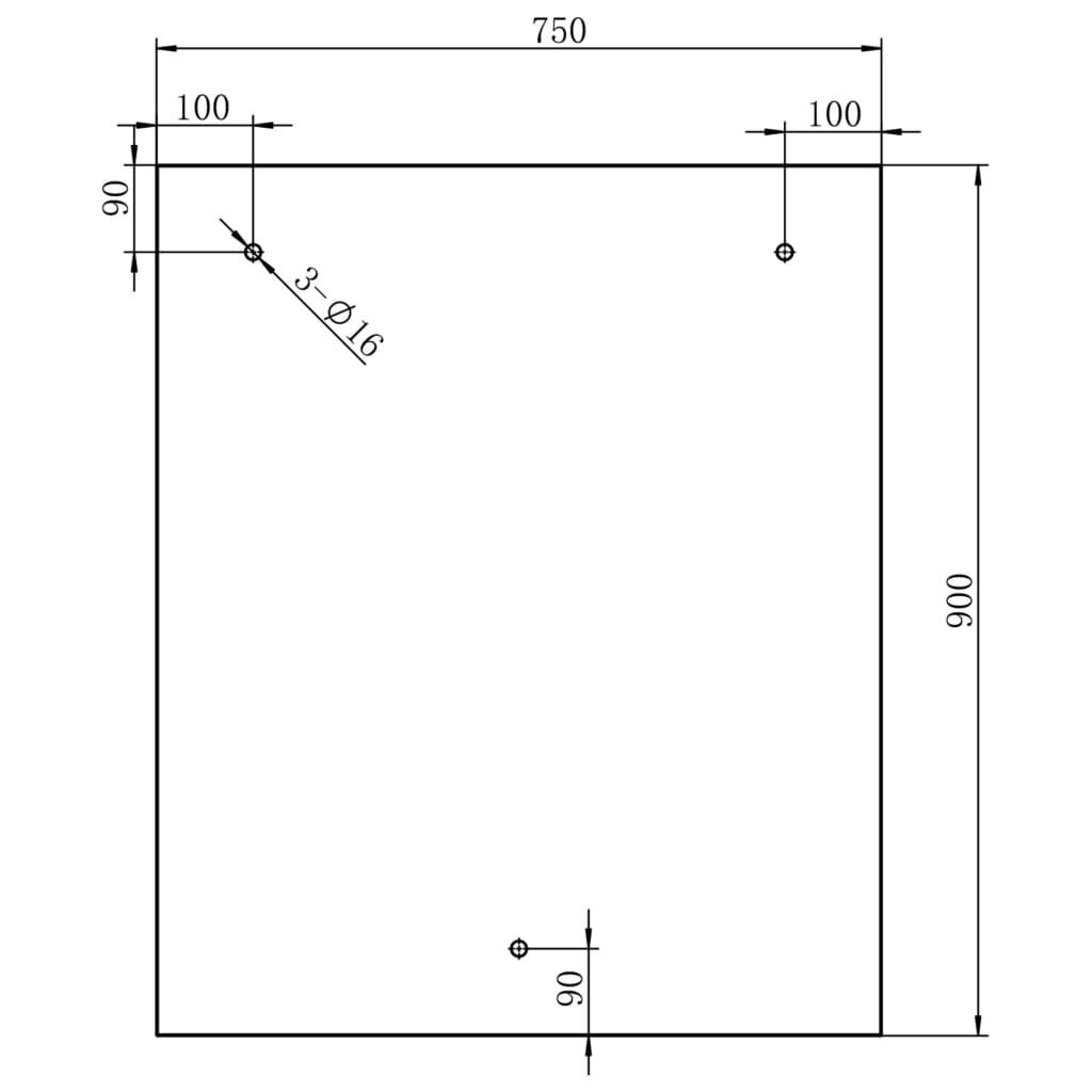 vidaXL VSG aizsargstikla jumtiņš durvīm, 90x75 cm, nerūsējošs tērauds cena un informācija | Durvju jumtiņi | 220.lv