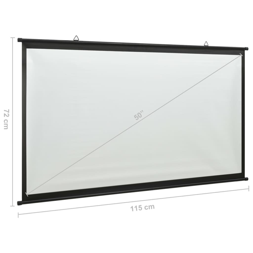 vidaXL projekcijas ekrāns, 50", 16:9 cena un informācija | Ekrāni projektoriem | 220.lv