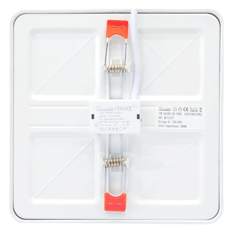 Iebūvējamais kvadrāts LED panelis ar regulējamām atsperēm "MODOLED" 15W cena un informācija | Iebūvējamās lampas, LED paneļi | 220.lv