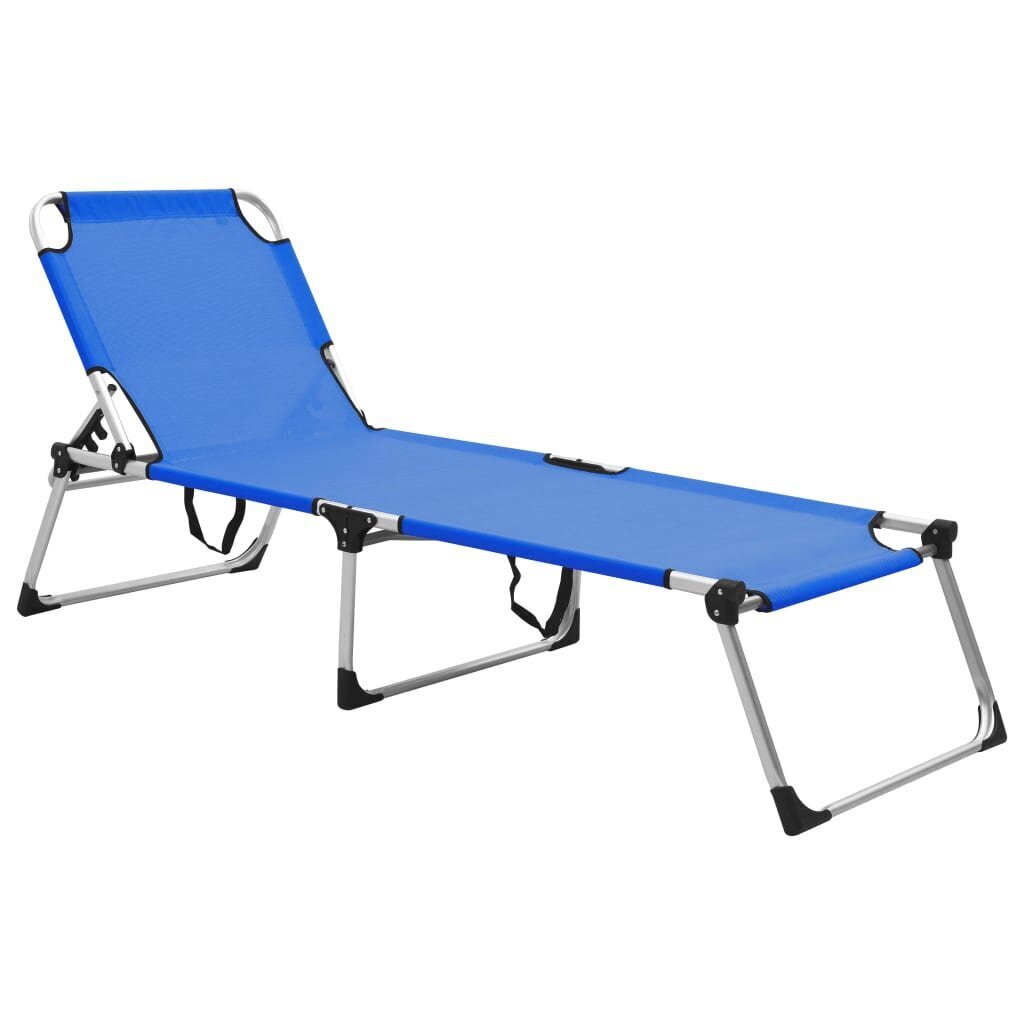 vidaXL saliekama sauļošanās gulta senioriem, zils alumīnijs cena un informācija | Sauļošanās krēsli | 220.lv