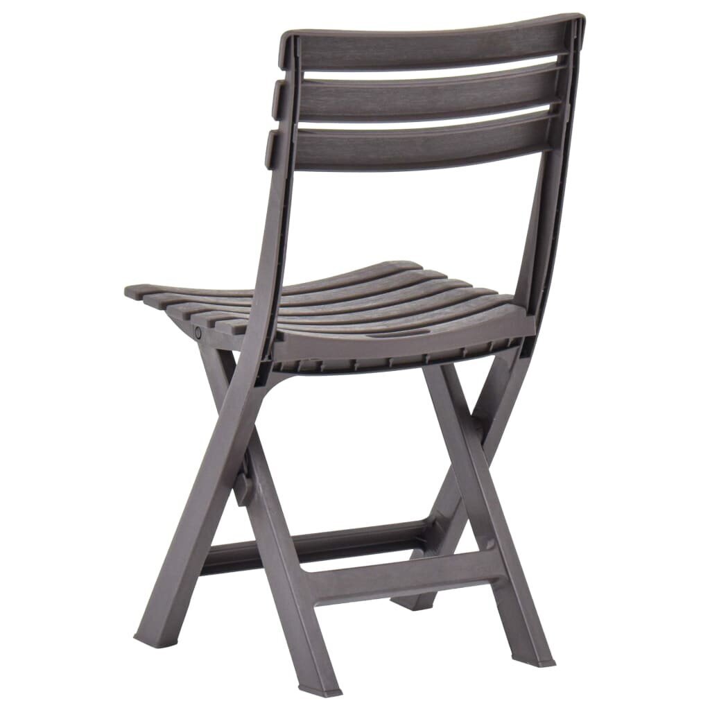 vidaXL saliekami dārza krēsli, 2 gab., pelēkbrūna plastmasa cena un informācija | Dārza krēsli | 220.lv