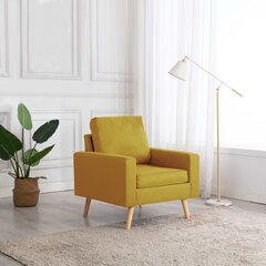vidaXL atpūtas krēsls, dzeltens audums цена и информация | Кресла в гостиную | 220.lv