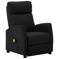 vidaXL masāžas krēsls, atgāžams, melna mākslīgā āda cena un informācija | Atpūtas krēsli | 220.lv