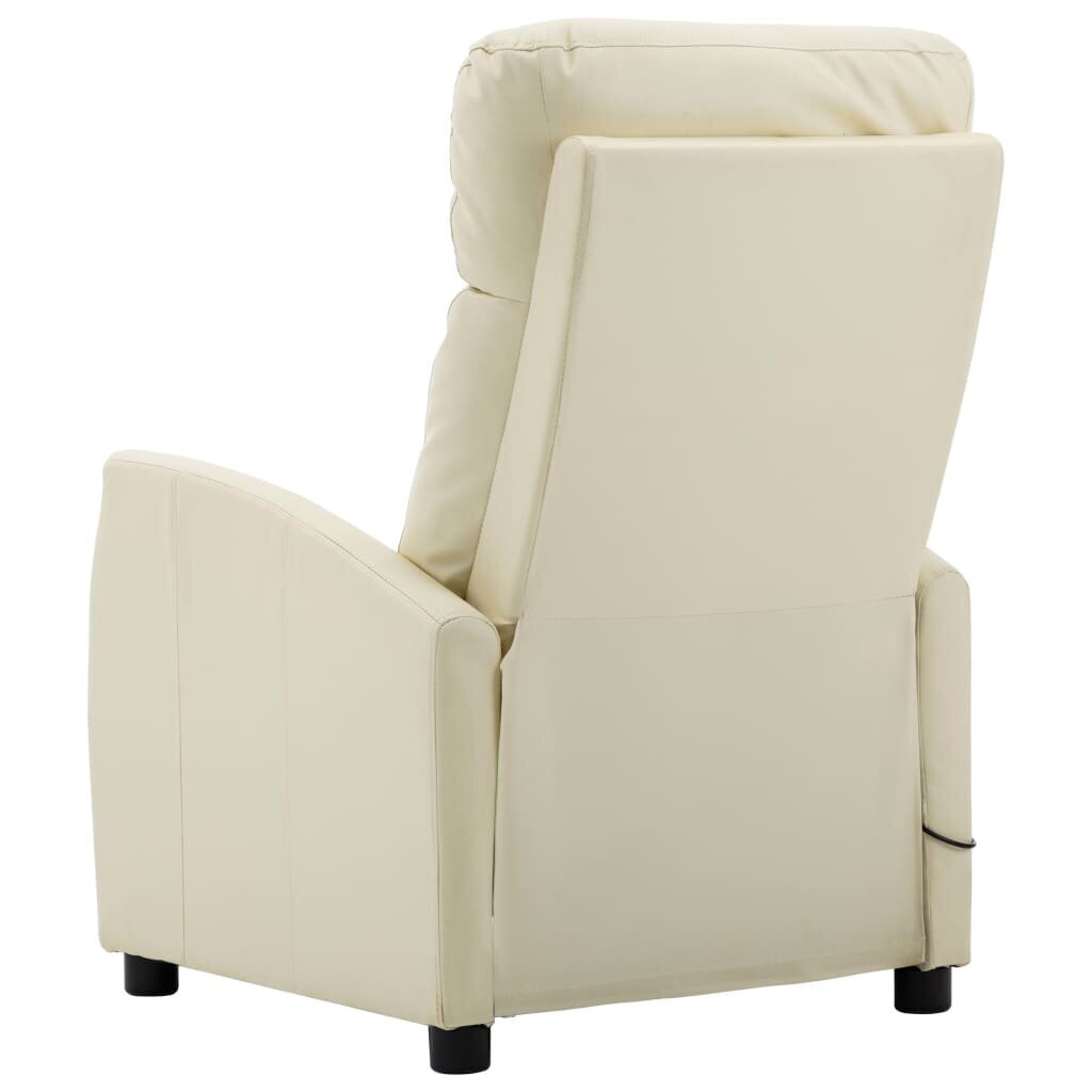 vidaXL masāžas krēsls, atgāžams, krēmkrāsas mākslīgā āda cena un informācija | Atpūtas krēsli | 220.lv