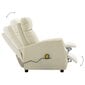 vidaXL masāžas krēsls, atgāžams, krēmkrāsas mākslīgā āda cena un informācija | Atpūtas krēsli | 220.lv