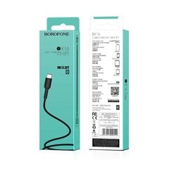 Кабель Borofone X16 USB-C 100см черный цена и информация | Кабели для телефонов | 220.lv