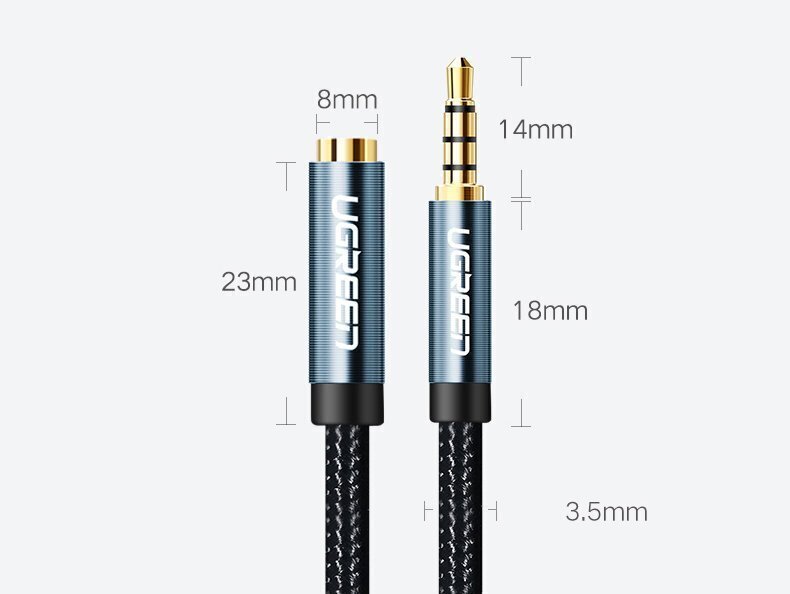 Kabelis Ugreen AUX 3,5 mm mini jack, 2 m (AV118 10594) cena un informācija | Kabeļi un vadi | 220.lv