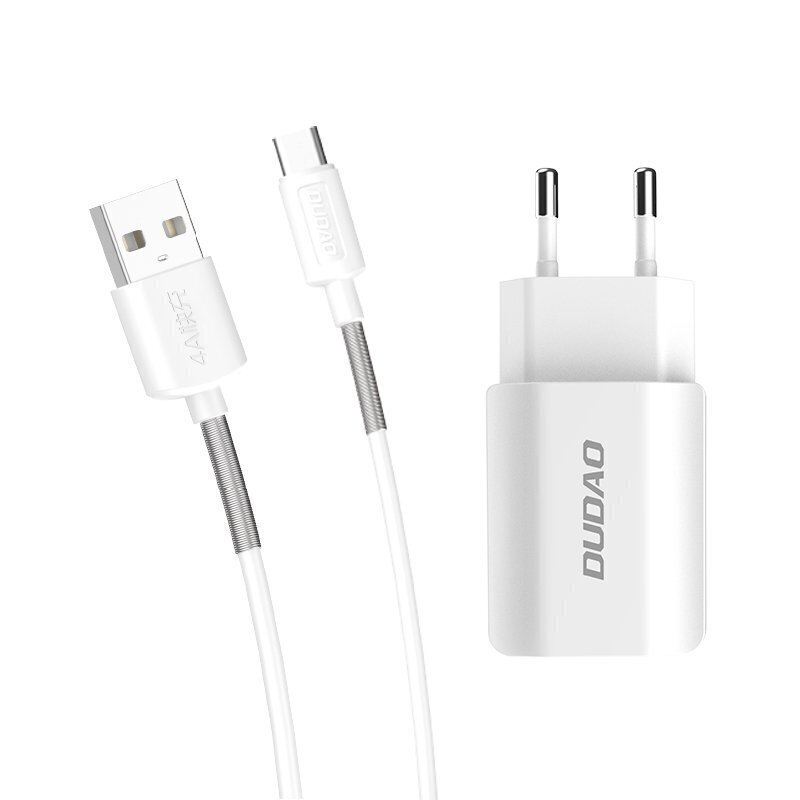 Telefona lādētājs Dudao 2x USB Home Travel EU 5V/2.4A (A2EU + Type-c) цена и информация | Lādētāji un adapteri | 220.lv