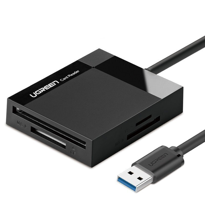 Adapteris Ugreen USB 3.0 SD / micro SD / CF / MS card reader (CR125 30333) цена и информация | Adapteri un USB centrmezgli | 220.lv