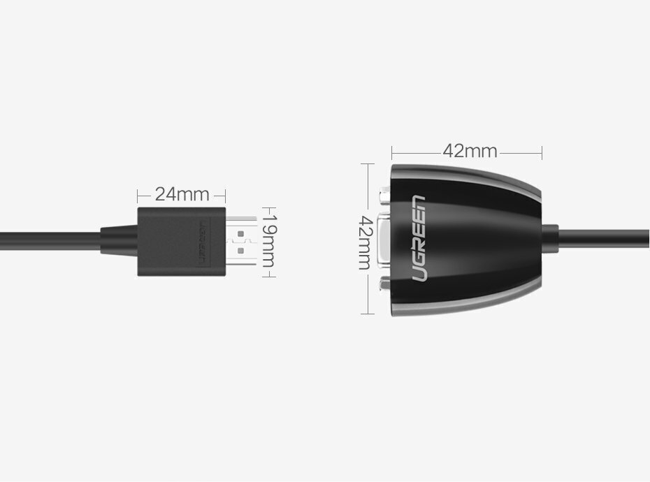 Adapteris Ugreen HDMI (male) - VGA (female) FHD (MM105 40253) cena un informācija | Adapteri un USB centrmezgli | 220.lv