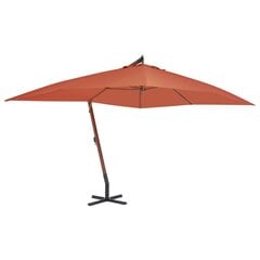 Зонт от солнца с деревянной опорой, 400x300 см, оранжевый цвет цена и информация | Зонты, маркизы, стойки | 220.lv